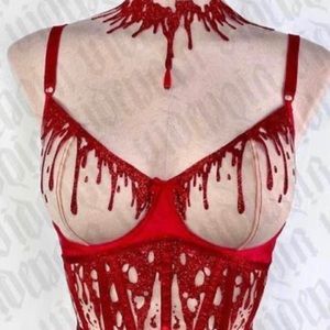 Videnoir Blood Droplets Demi Bra (padded)